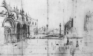 Piazza San Marco- Looking South 1690s by Caspar Andriaans Van Wittel