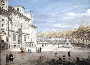 The Villa Medici, Rome, 1685 by Caspar Andriaans Van Wittel