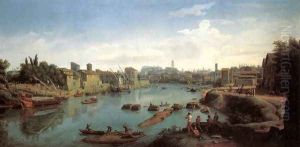 Rome, the Tiber near the Porto di Ripa Grande