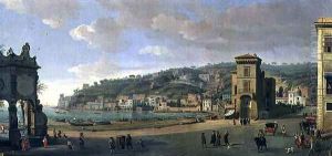 The Riviera of Chiaia at Naples by Caspar Andriaans Van Wittel