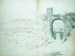 View at Tivoli by Caspar Andriaans Van Wittel