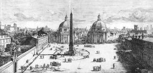 View of the Piazza del Popolo, Rome by Caspar Andriaans Van Wittel