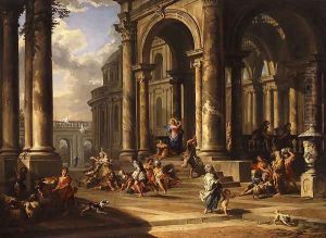 The expulsion of the merchants from the temple by Caspar Andriaans Van Wittel