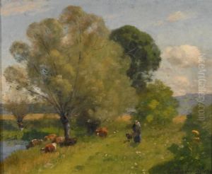 Woman And Child In Pastoral Landscape Woman And Child In Pastoral Landscape