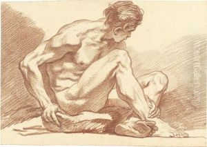 An Academy Study: A Seated Male Nude by Francois Boucher