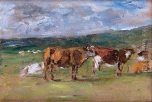 Vaches Dans Un Pturage by Eugene Boudin