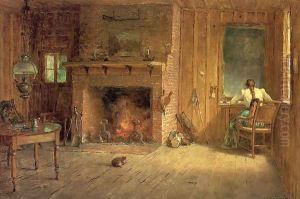 The Club House Sitting Room at Balsam Lake, Catskills by Thomas Worthington Whittredge