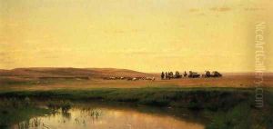 A Wagon Train on the Plains, Platte River