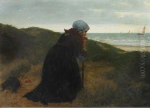 Fisherman""""s Wife Praying For A Happy Return by Henri Jacques Bource