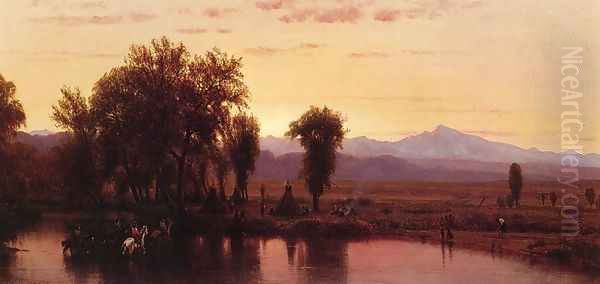 Indians Crossing the Platte River by Thomas Worthington Whittredge