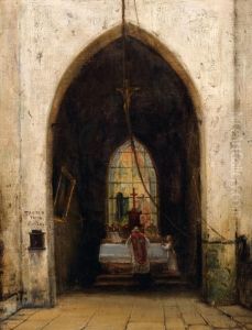 La Messe Dans La Chapelle by Charles Marie Bouton