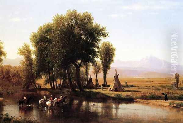 Indian Encampment on the Platte River by Thomas Worthington Whittredge