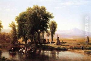 Indian Encampment on the Platte River by Thomas Worthington Whittredge