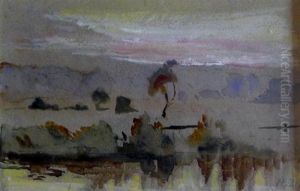 Landscape At Sunset by Hercules Brabazon Brabazon