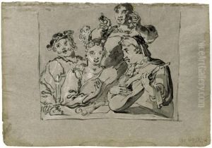 Musizierendes Quartett Mit Sangern