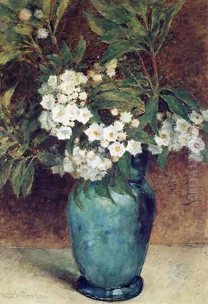 Laurel Blossoms in a Blue Vase - view 1