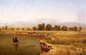 Indian Encampment on the Platte River, Colorado by Thomas Worthington Whittredge