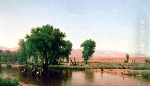 Crossing the Ford Platte River Colorado by Thomas Worthington Whittredge