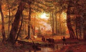 Crossing the Stream 1867 by Thomas Worthington Whittredge