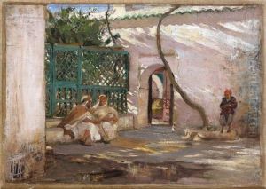 Le Patio, Alger by Frederick Arthur Bridgman