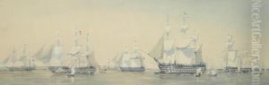 A Fleet Review At Spithead by Sir Oswald Walter Brierly