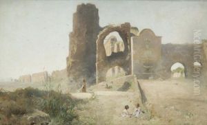 Roma, Scena Di Vita Presso Porta Furba by Othmar Brioschi