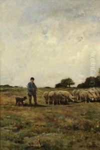 Landschaft Mit Schafer by Franck Brissot
