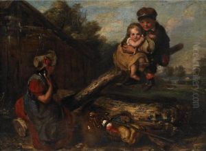 Gypsy Children Playing Teeter Totter