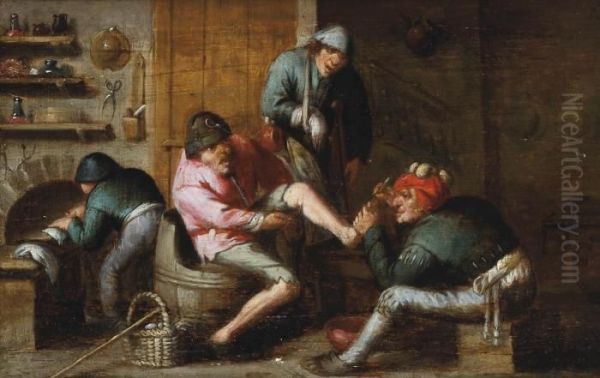 A Quack Operating On The Foot Of A Peasant - view 1