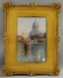 Venetian Canal Scene by Walter Francis Brown