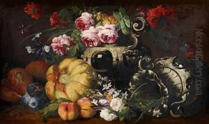 Floral Still Life With Fruits by Abraham Brueghel