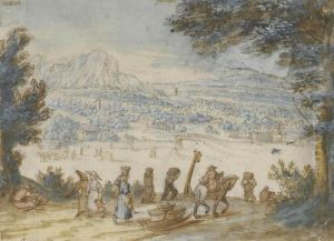 The Month Of July: An Extensive 
Wooded Landscape With Haymakers In A Meadow And Travellers On A Path In 
The Foreground by Jan The Elder Brueghel