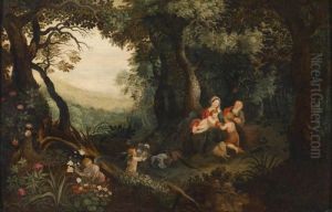 The Rest On The Flight Into Egypt by Jan The Elder Brueghel