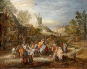 Saint Martin Partageant Son Manteau by Jan The Elder Brueghel