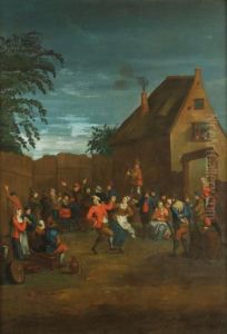 Figures Merry Making by Pieter The Younger Brueghel