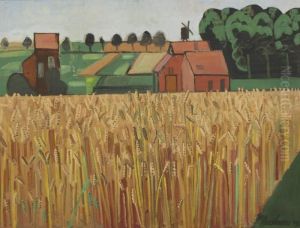 Korenveld; Cornfield by Jean Brusselmans