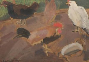 Coq Et Poules by Jean Brusselmans