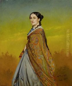 Portrait Of An American Rancher's Wife by Frank Buchser