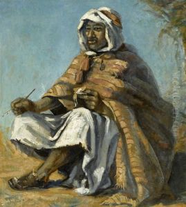 Bedouin Seated With Pen And Book