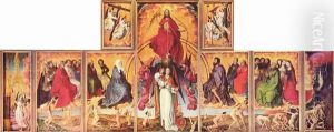 Altar of the Last Judgement in Beaune, overview, plan altar by Rogier van der Weyden