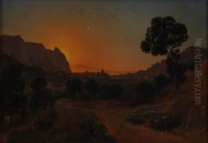 Vue De Capri Depuis L'ile D'ischia by Rudolf Johan Buhlmann