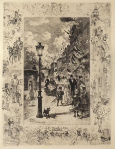 La Fete Nationale Au Boulevard Clichy by Felix-Hilaire Buhot