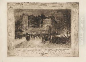 La Place Des Martyrs Et La Taverne Du Bagne by Felix-Hilaire Buhot