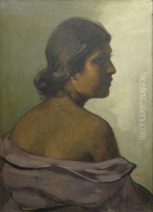 Femeie In Profil by Petru Bulgaras