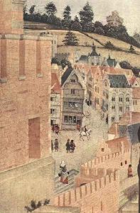 St Luke Drawing a Portrait of the Madonna (2) (detail-3) by Rogier van der Weyden