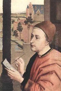 St Luke Drawing a Portrait of the Madonna (2) (detail-1) by Rogier van der Weyden