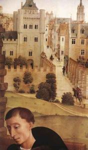 Bladelin Triptych: central panel [detail: 3] by Rogier van der Weyden