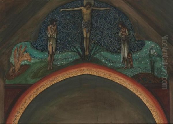 The Tree Of Life: A Study For The Mosaics In The American Church, Rome - view 1