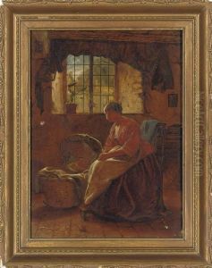 A Young Mother And Sleeping Child by John P. Burr