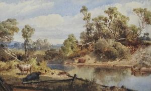 Cattle By The Stream by Abraham Louis Buvelot